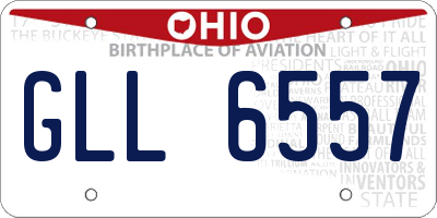OH license plate GLL6557