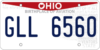 OH license plate GLL6560