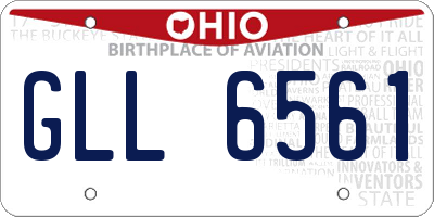 OH license plate GLL6561