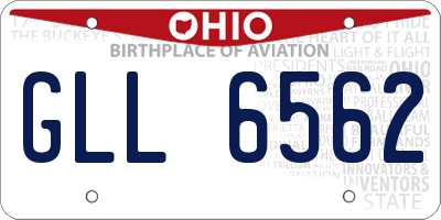 OH license plate GLL6562