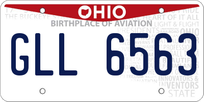 OH license plate GLL6563