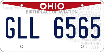 OH license plate GLL6565