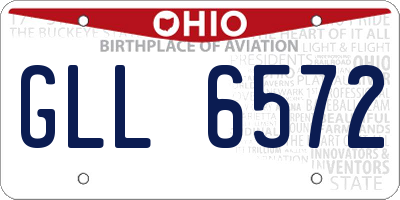 OH license plate GLL6572