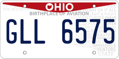 OH license plate GLL6575