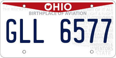 OH license plate GLL6577