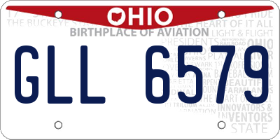 OH license plate GLL6579