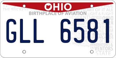 OH license plate GLL6581