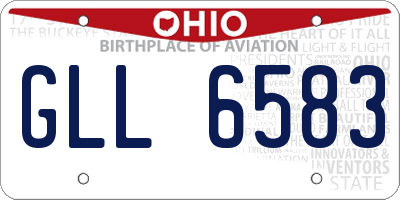 OH license plate GLL6583