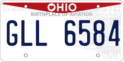 OH license plate GLL6584