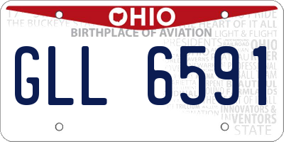 OH license plate GLL6591