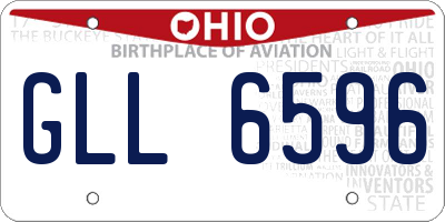 OH license plate GLL6596