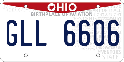 OH license plate GLL6606