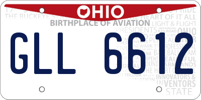OH license plate GLL6612