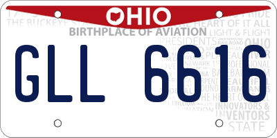 OH license plate GLL6616