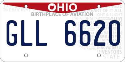 OH license plate GLL6620