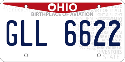 OH license plate GLL6622