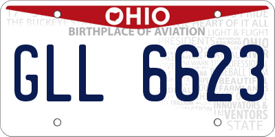 OH license plate GLL6623