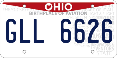 OH license plate GLL6626
