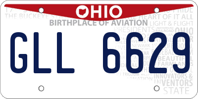 OH license plate GLL6629