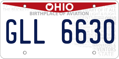 OH license plate GLL6630