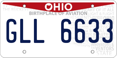 OH license plate GLL6633
