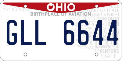 OH license plate GLL6644