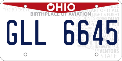 OH license plate GLL6645