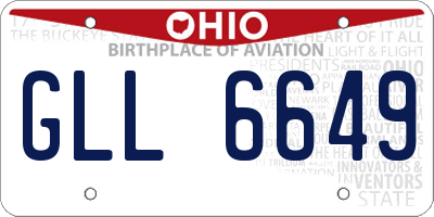 OH license plate GLL6649