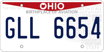 OH license plate GLL6654