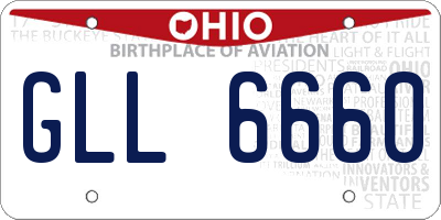 OH license plate GLL6660