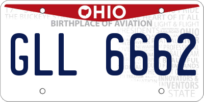 OH license plate GLL6662