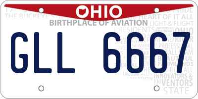 OH license plate GLL6667