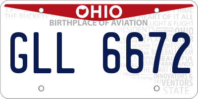 OH license plate GLL6672