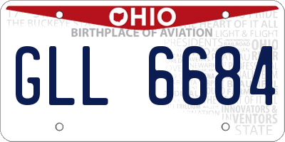 OH license plate GLL6684