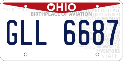 OH license plate GLL6687