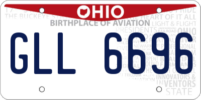 OH license plate GLL6696