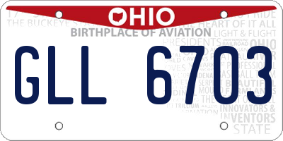 OH license plate GLL6703
