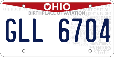 OH license plate GLL6704