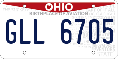 OH license plate GLL6705
