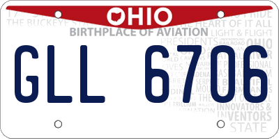 OH license plate GLL6706