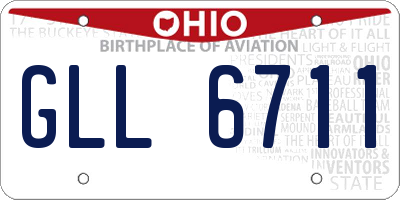 OH license plate GLL6711