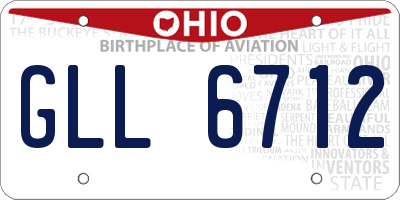 OH license plate GLL6712