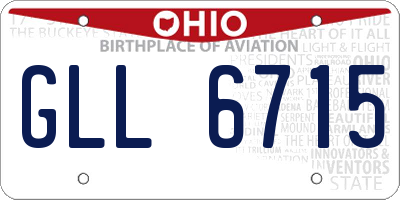 OH license plate GLL6715