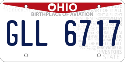 OH license plate GLL6717