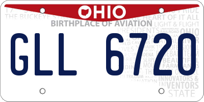 OH license plate GLL6720