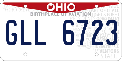OH license plate GLL6723