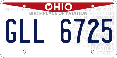 OH license plate GLL6725