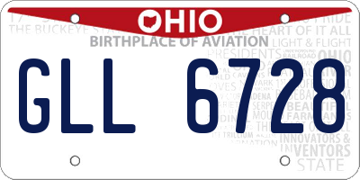 OH license plate GLL6728