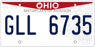 OH license plate GLL6735