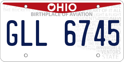 OH license plate GLL6745